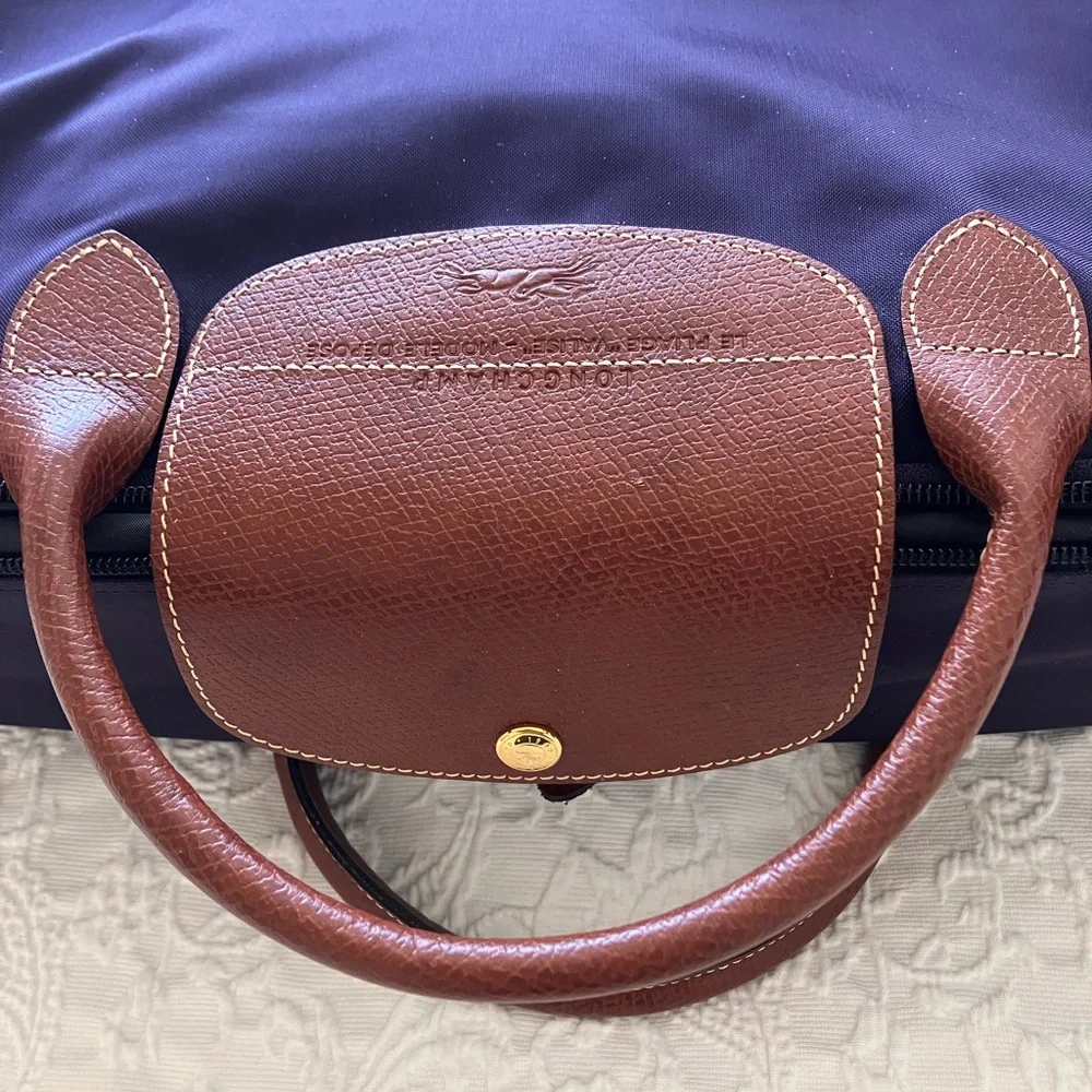 Longchamp Le Pliage “Valise” Modele Depose Bilberry Made in France Boarding Case - Picture 3 of 13